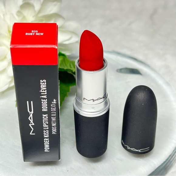 MAC Ruby New #935 Powder Kiss Lipstick Red Full Size NEW - Picture 1 of 11